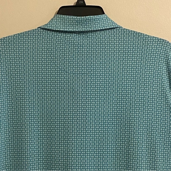 Kenneth Cole Golf Polo Shirt Men's XXL Green Performance Geometric Short Sleeve - Picture 7 of 14